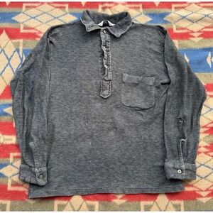 True Vintage 50s All Cotton Henley Polo Long Sleeve Shirt M‎ Brent Grunge